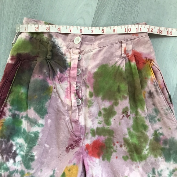 Industria Vtg ink Painters Pant High Rise Button Fly Ankle Pant Womens 0 - Picture 9 of 11